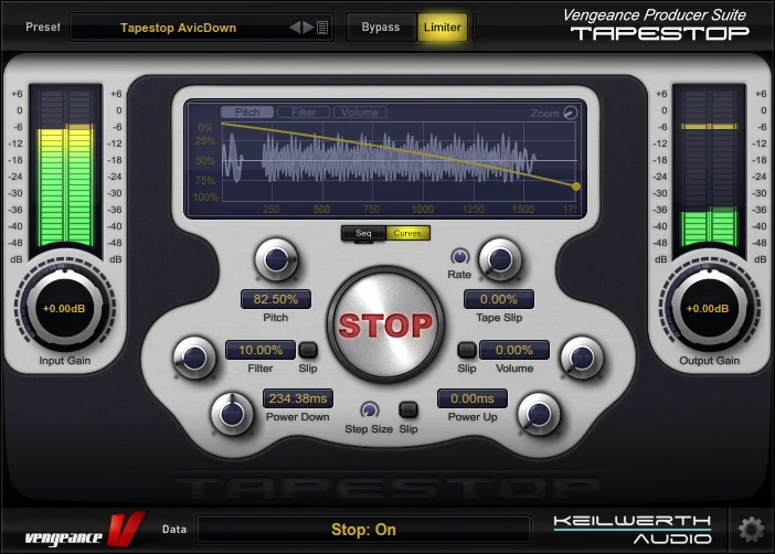 Vengeance Sound Tape Stop interface