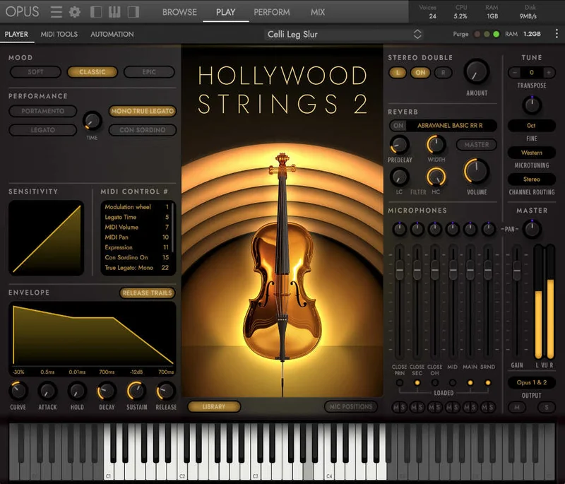 EastWest Sounds Hollywood Strings 2 interface