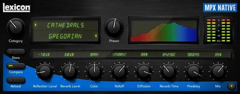 Lexicon MPX Native Reverb interface