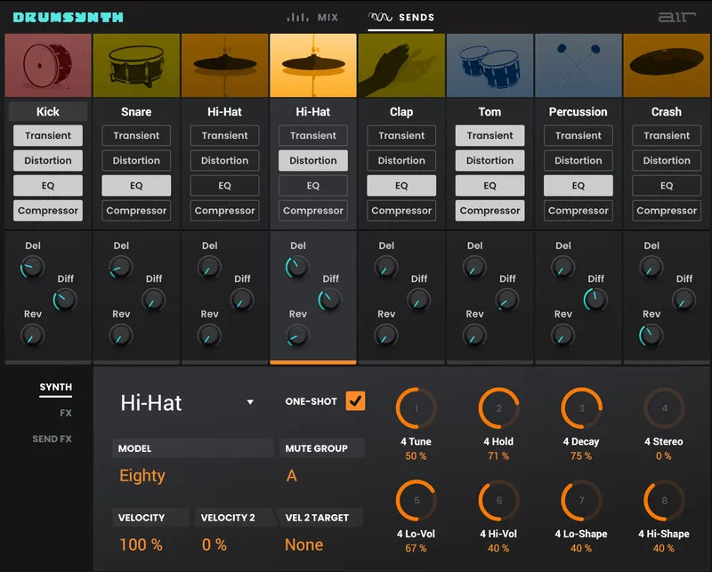 AIR Music Technology Drum Synth interface