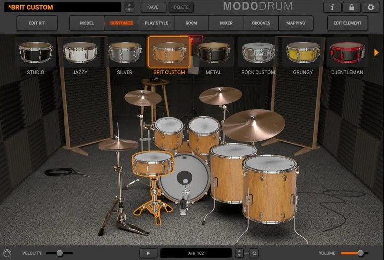 IK Multimedia MODO DRUM Kit - Brit Custom interface