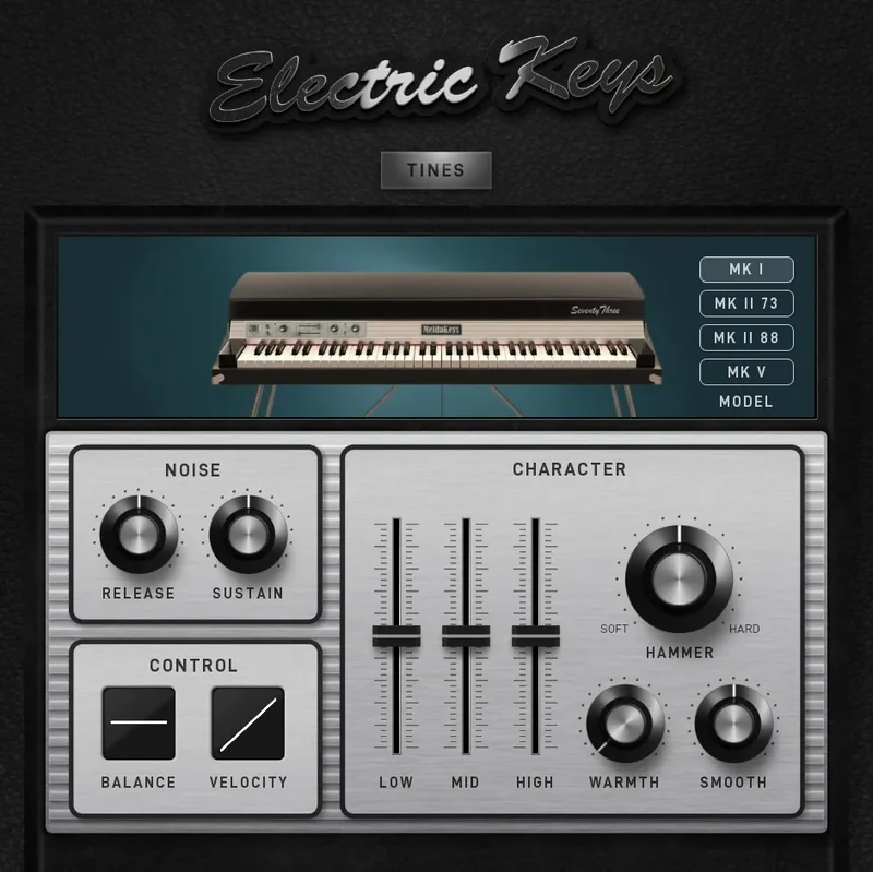 MeldaProduction Electric Keys Tines interface