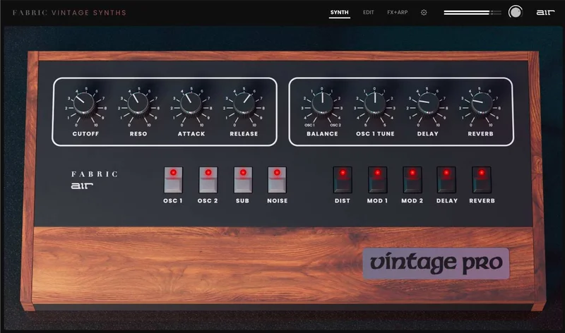 AIR Music Technology Fabric Vintage Pro interface