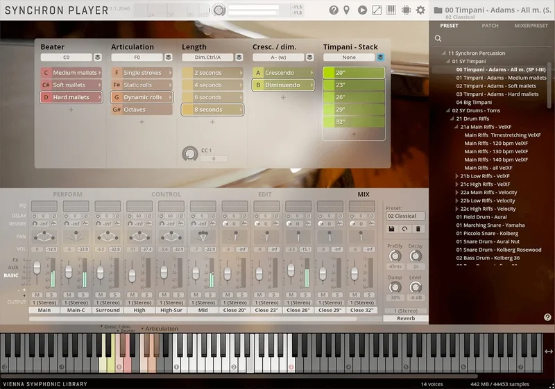 VSL Synchron Percussion III interface