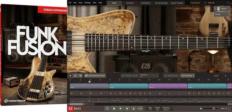 Toontrack EBX Funk Fusion interface