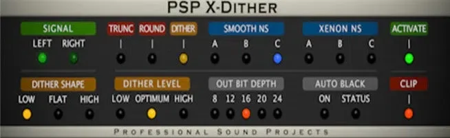 PSP Audioware X-Dither interface