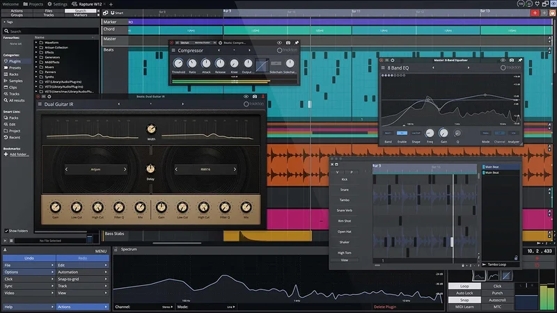 Tracktion Waveform Pro 14 + Recommended Content Bundle interface