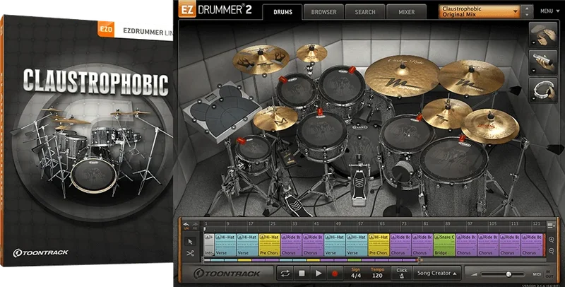 Toontrack EZX Claustrophobic interface