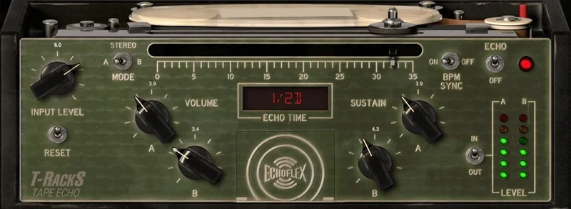 IK Multimedia T-RackS Tape Echo interface