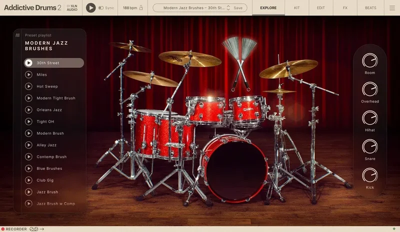XLN Audio Addictive Drums 2: Modern Jazz Brushes ADpak interface
