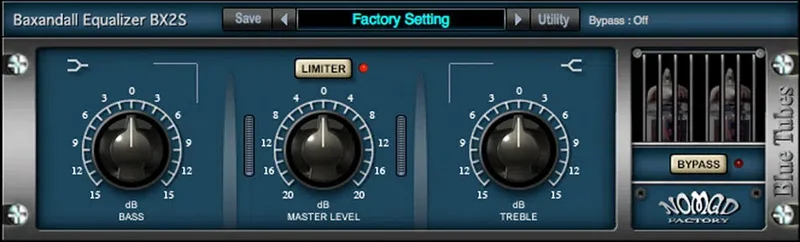 Nomad Factory Blue Tubes Equalizer BX2S interface