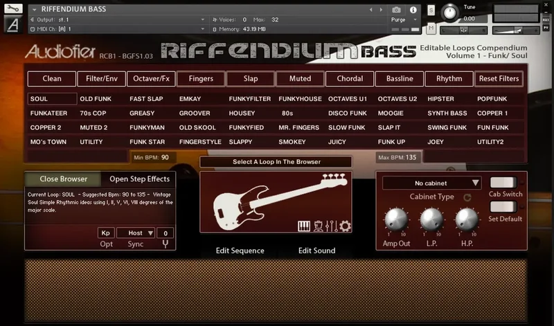 Audiofier Riffendium Bass Vol. 1 interface