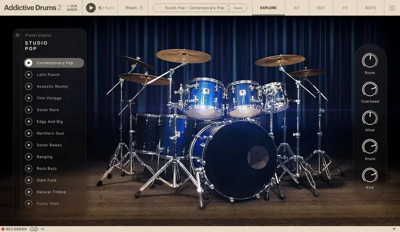 XLN Audio Addictive Drums 2: Studio Pop ADpak interface