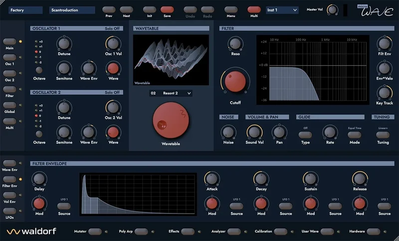 Waldorf Microwave 1 Version 2 - Upgrade from V1 interface