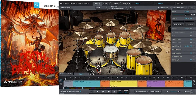 Toontrack SDX Death & Darkness interface