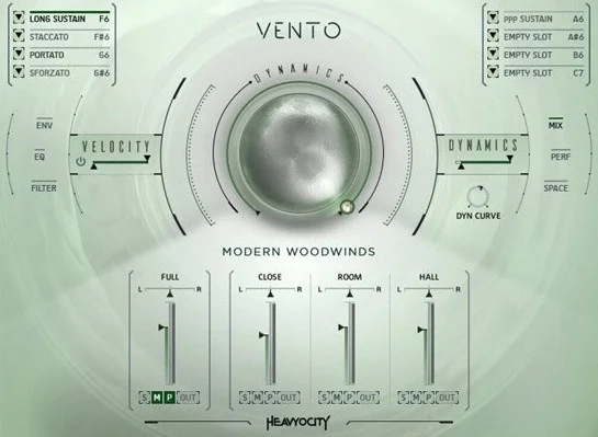 Heavyocity VENTO: Modern Woodwinds interface