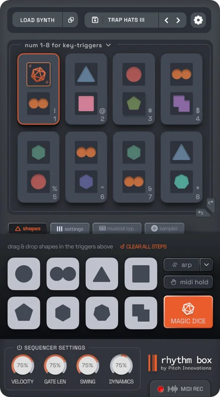 Pitch Innovations Rhythm Box interface