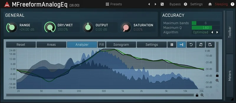 MeldaProduction MFreeformAnalogEQ interface