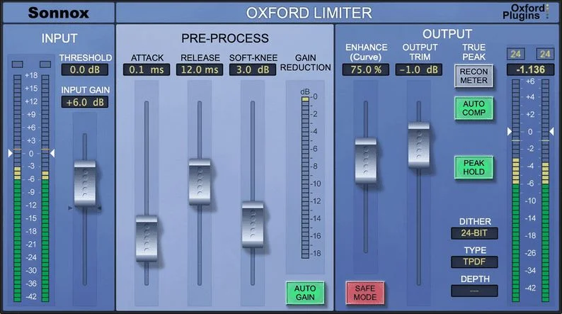 Sonnox Oxford Limiter HD-HDX interface