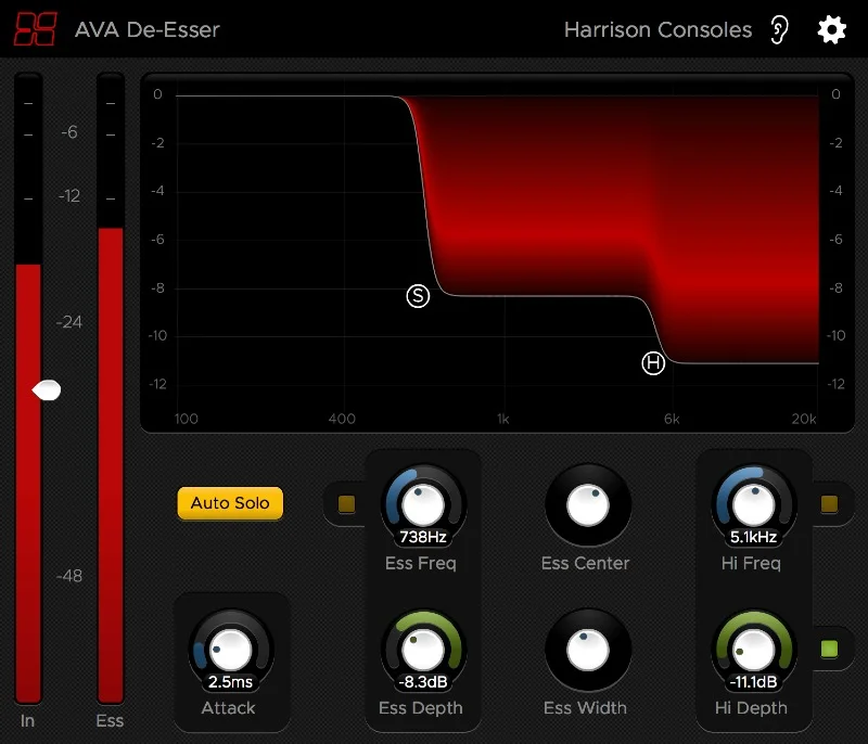 Harrison Consoles De-Esser interface