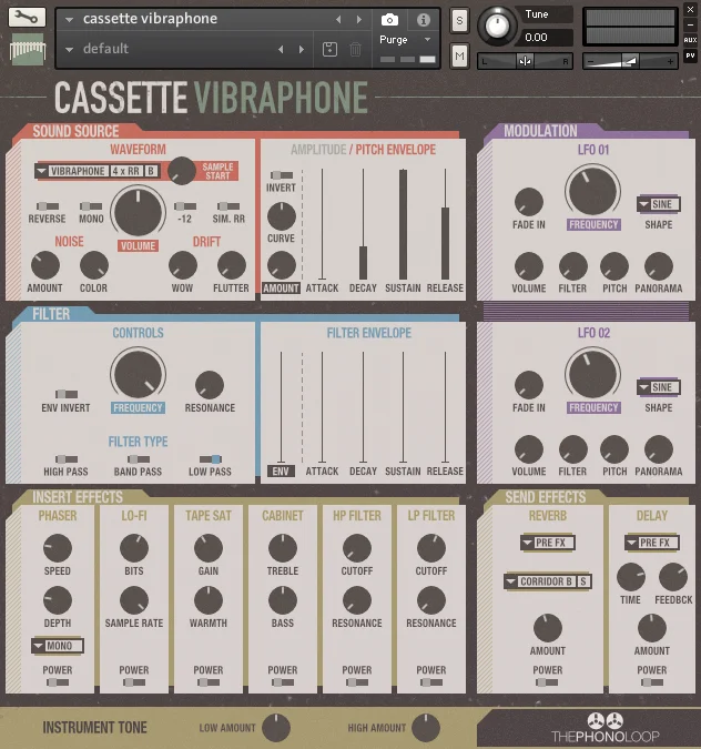 THEPHONOLOOP Cassette Vibraphone for Kontakt interface