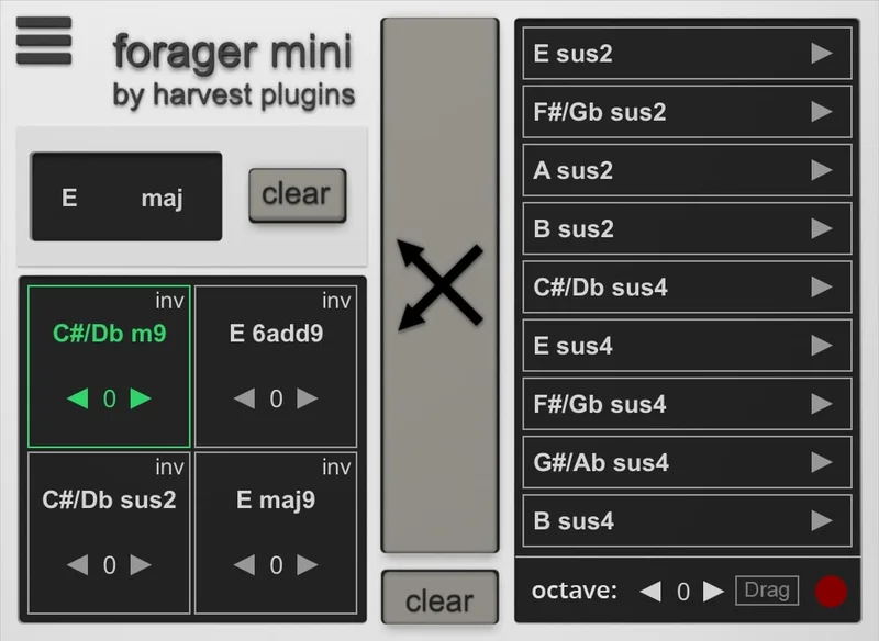 Harvest Plugins Forager Mini interface
