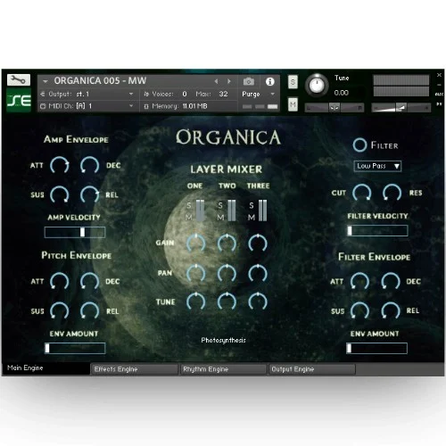 Soundethers Organica Kontakt Library interface
