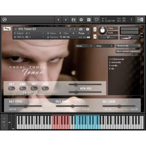 Bela D Media Vocal Tools Latin Tenor interface