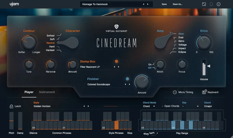 UJAM CINEDREAM interface