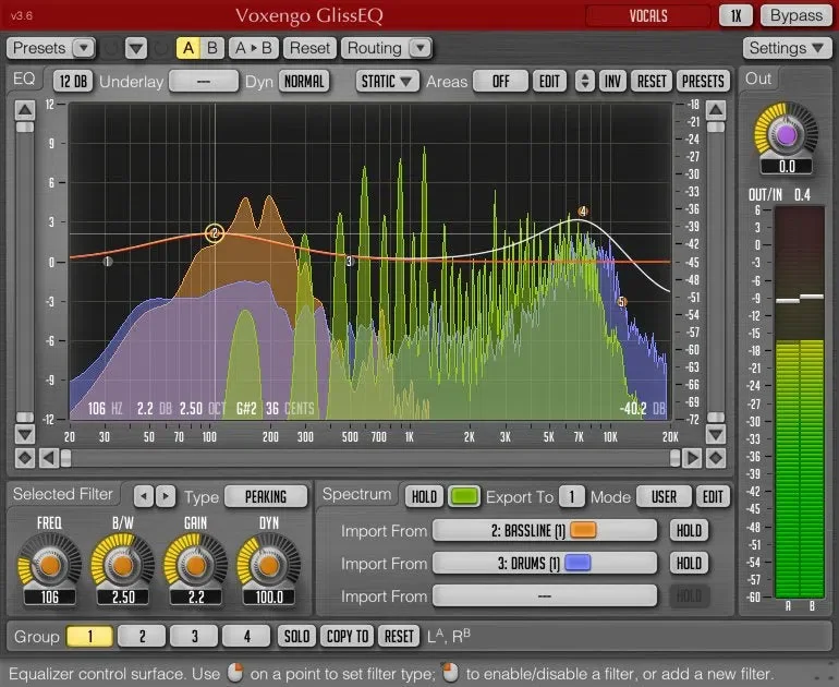 Voxengo GlissEQ interface