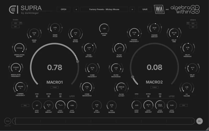 W. A. Production Supra interface