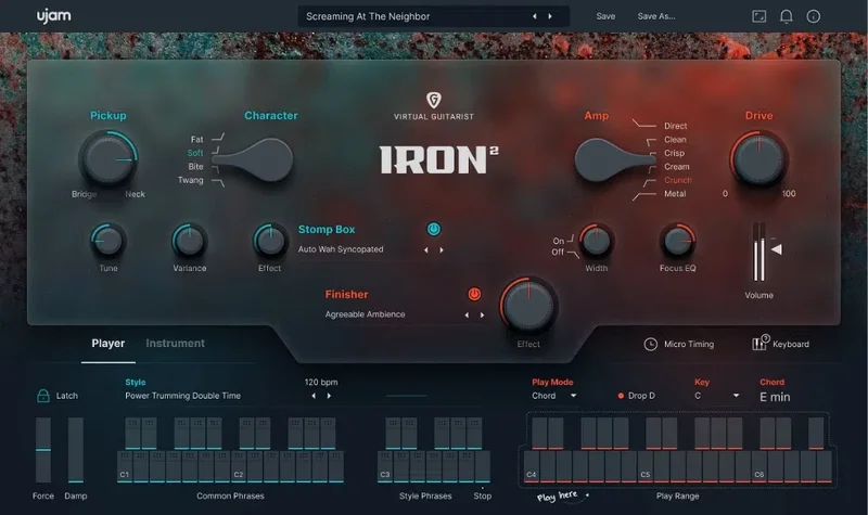 UJAM Virtual Guitarist IRON 2 Loyalty interface