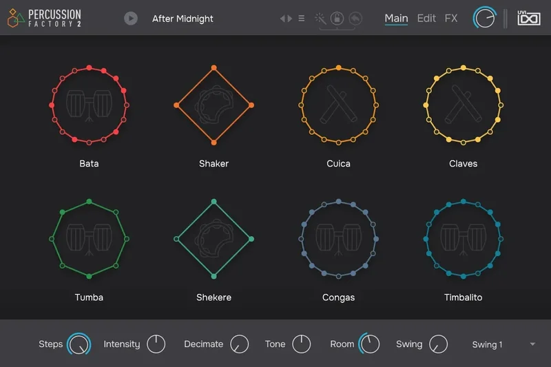 UVI Percussion Factory 2 interface