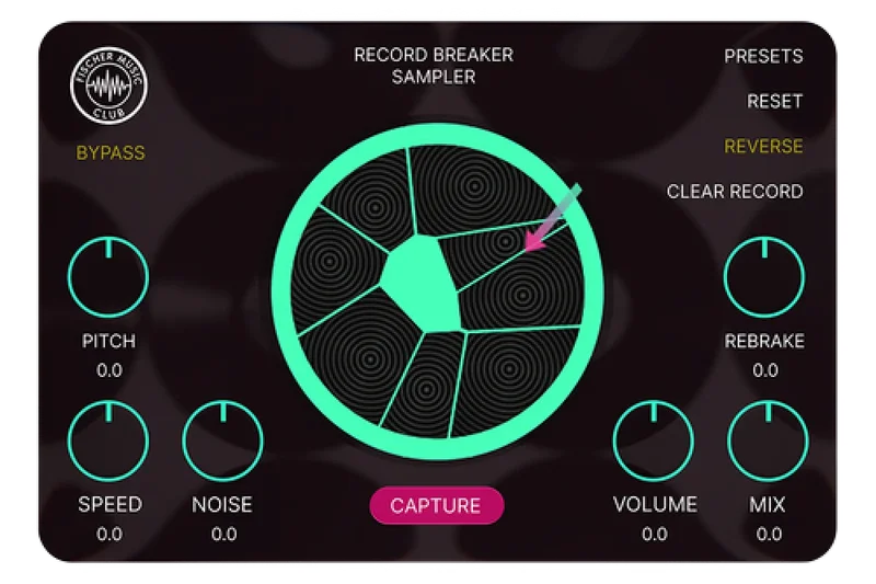 Fischer Music Club Record Breaker Glitch Sampler interface