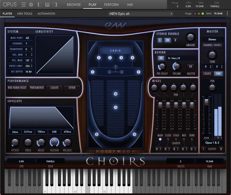 EastWest Sounds Hollywood Choirs Diamond interface