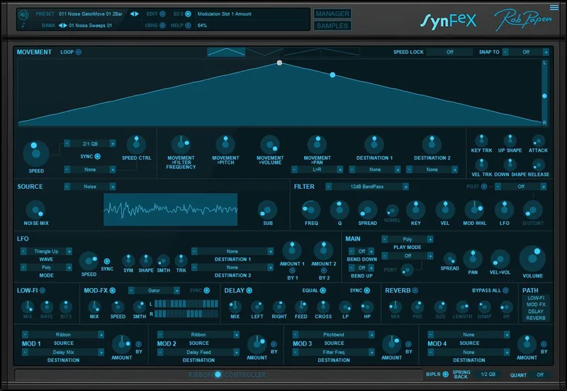 Rob Papen SynFeX interface