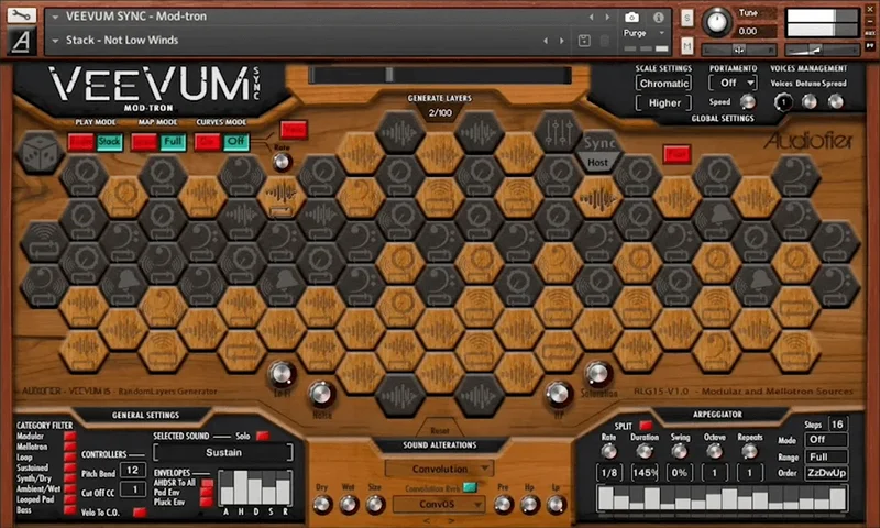 Audiofier Veevum Sync Mod-Tron interface