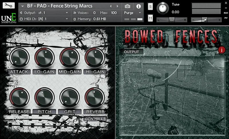Unearthed Sampling Bowed Fences interface