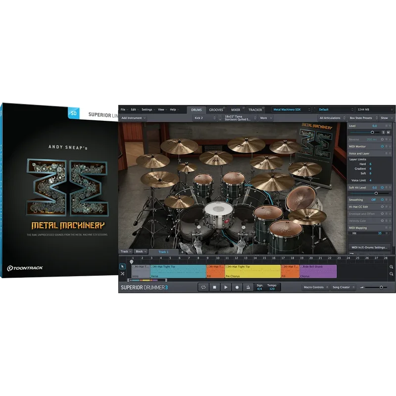 Toontrack SDX Metal Machinery interface
