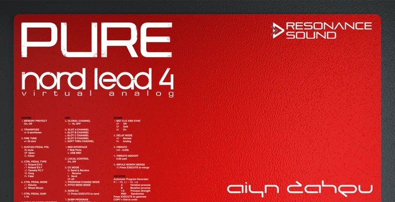 Resonance Sound Aiyn Zahev Sounds – PURE Nord Lead 4 Patches interface