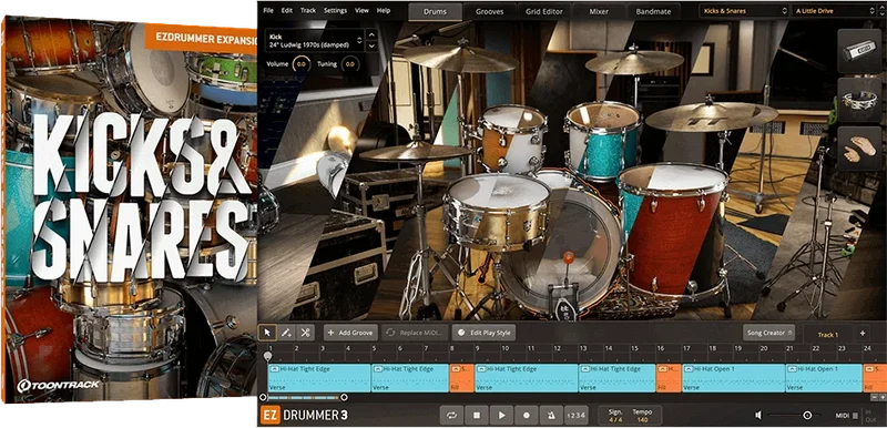 Toontrack EZX Kicks & Snares interface