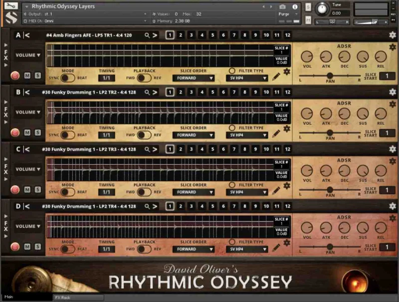Soundiron David Oliver's Rhythmic Odyssey interface