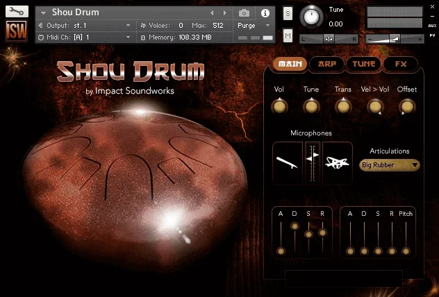 Impact Soundworks Shou Drum interface