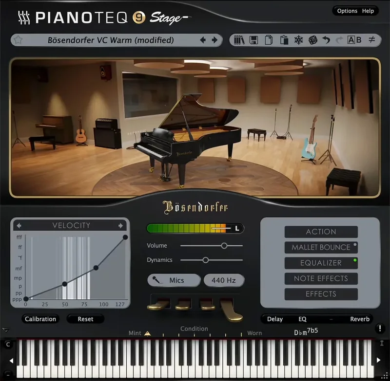 Modartt Pianoteq 9 Stage interface