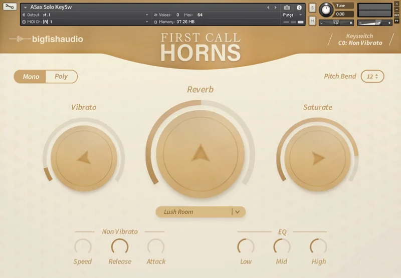 Big Fish Audio First Call Horns interface
