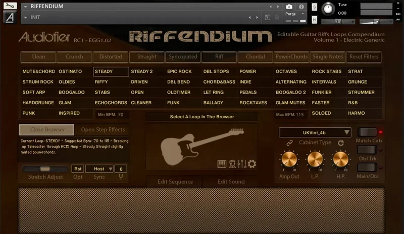 Audiofier Riffendium Vol. 1 interface