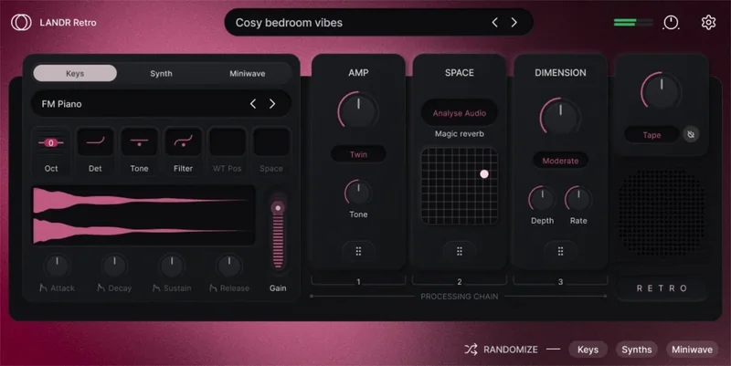 LANDR Retro interface