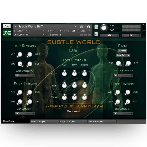 Soundethers Subtle World Kontakt Library interface