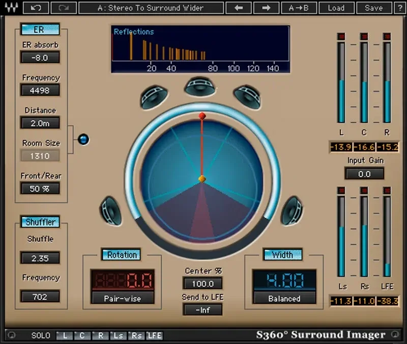 Waves 360° Surround Tools interface