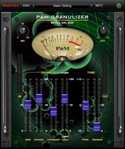 Plug and Mix Granulizer interface